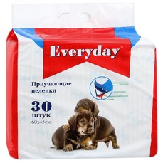 EVERYDAY 30 шт 60х45 см пеленки для животных впитывающие гелевые 1х16  (ED604530)