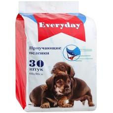 EVERYDAY 30 шт 60х90 см пеленки для животных впитывающие гелевые 1х6  (ED609030)