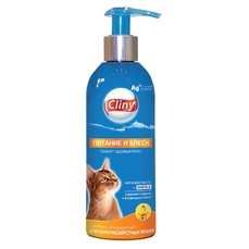 CLINY 200 мл питание и блеск шампунь-кондиционер для короткошерстных кошек 1х15  (K304)
