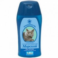АВЗ МОРСКОЙ 180 мл шампунь для кошек длинношерстных пород с кондиционером и хитозаном 1х30  (AB874)