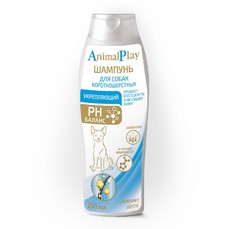 ANIMAL PLAY Укрепляющий 250 мл шампунь для короткошерстных собак с аллантоином и витаминами 1х12  (AP05-00050)