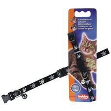 NOBBY ПИРАТ ошейник для кошек светоотражающий с бубенчиком безопасный замок черный 1х6  (78075)