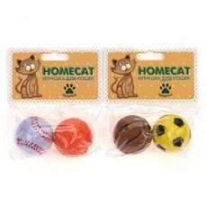 HOMECAT 2 шт Ф 4 см игрушка для кошек спортивные мячи  (CT14100)